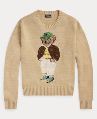 Women's Polo Bear Cotton Crewneck Sweater