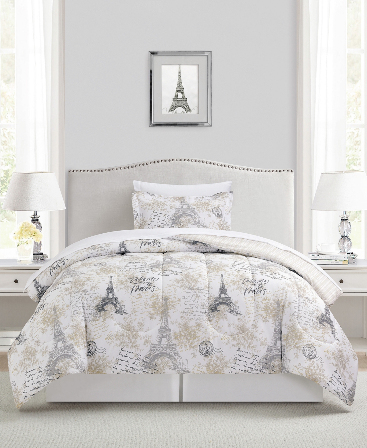 Sunham Paris Floral 8-pc. Comforter Set In Brown