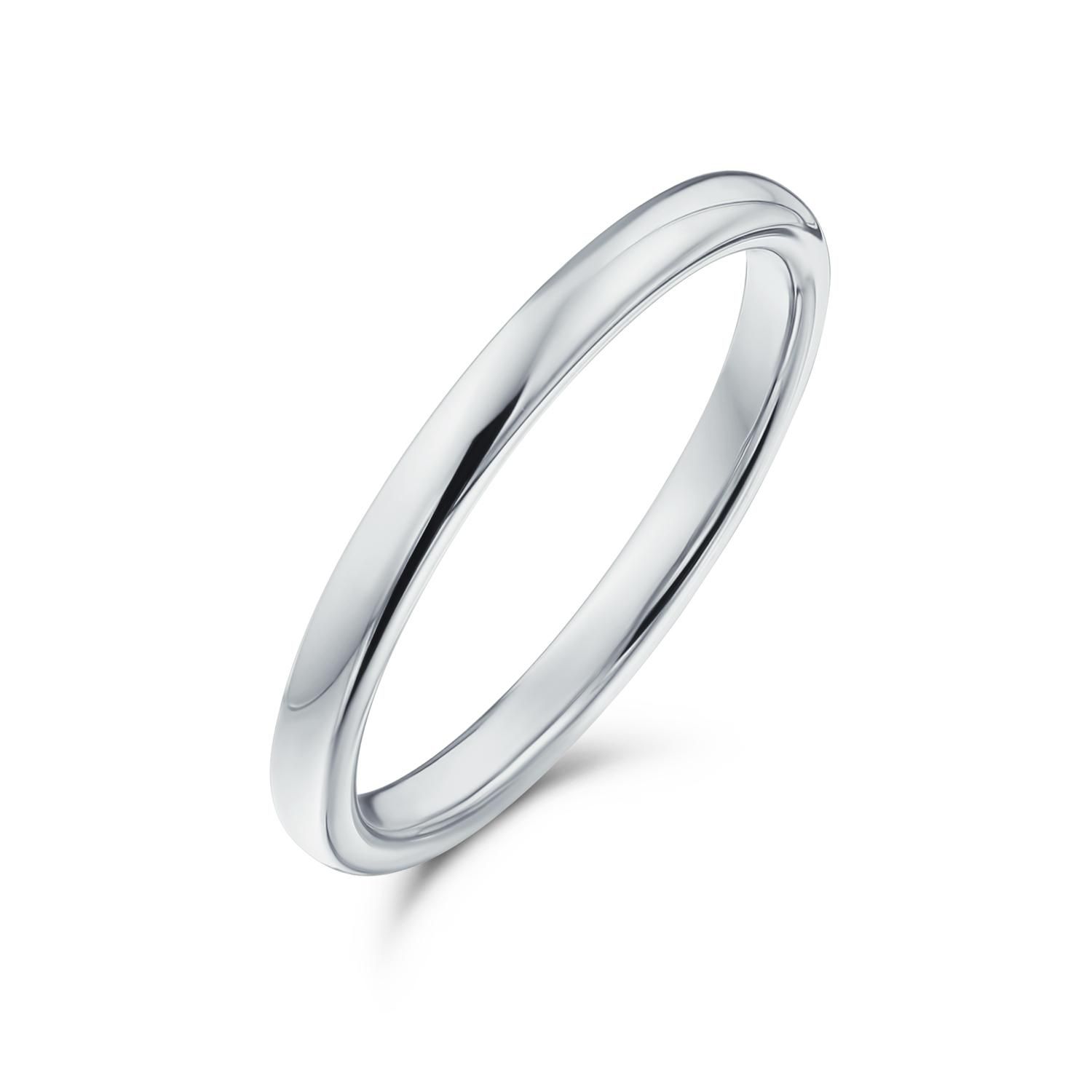Thin 2MM Dome Wedding Band Ring Black Tone Titanium Comfort Fit