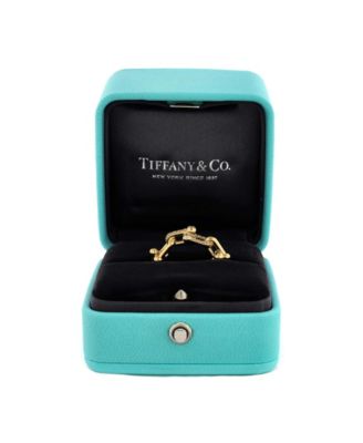 Small HardWear Link Ring 18K Gold with Diamonds