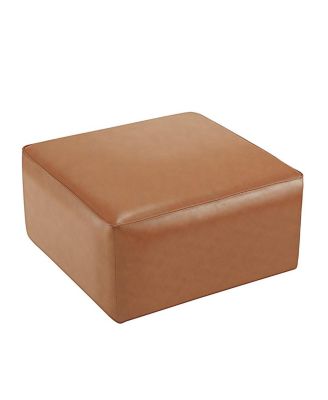 Modern Faux Leather Ottoman Square Footrest with Foam Cushion Modular Sectional Ottoman for Living Room Seating or Coffee Table Use