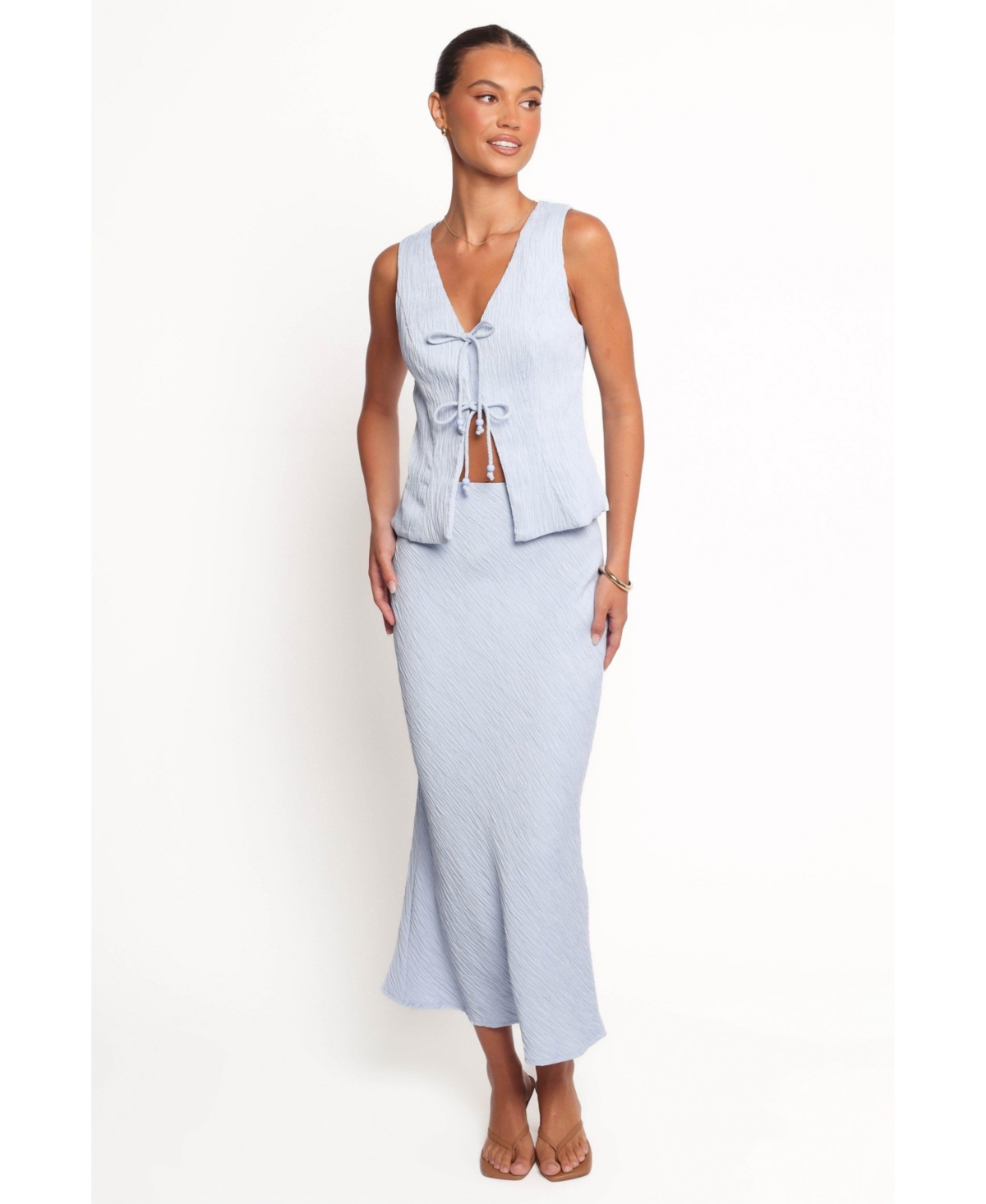 Women's Ysolde Bow Detail Skirt Set - Light blue
