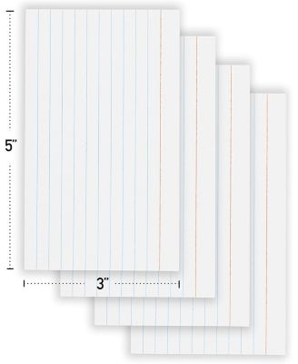 Index Cards Ruled Colored Heavy Weight Durable 3 X 5 Inch Plain Back Lined Note Cards for School Home and Office - 100 Cards - Enday