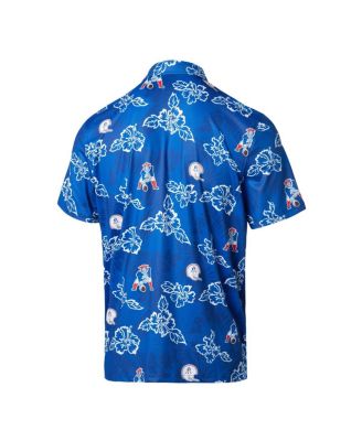 Men's Royal New England Patriots Throwback Pua Performance Polo Shirt