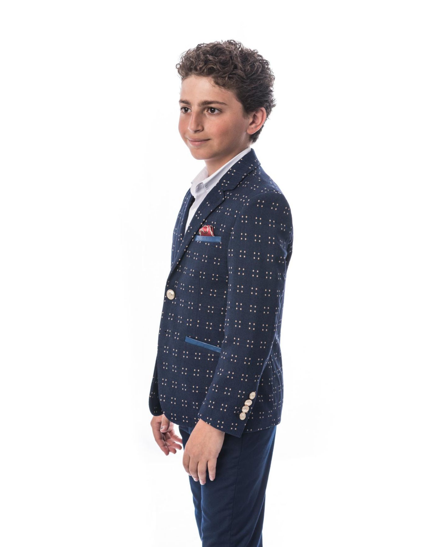 Пиджак Elie Balleh Navy Slim Fit Dotted Textured Blazer для малышей, цвет: Тёмно-синий — фото 2