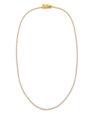 Classic Silver Plated Thin Tennis Necklace