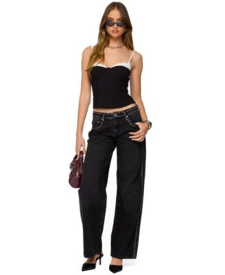 Women's Contrast Peekaboo Corset