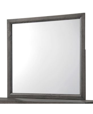 Ambroise Wood Dresser & Mirror, Gray/Black