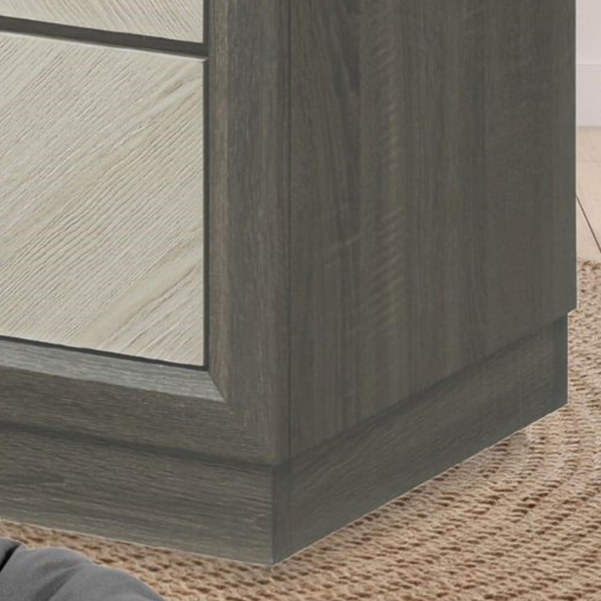 Kings Brand Furniture 3 Tier End Table - Square End Table - Table for Bedroom - End Table with Shelves - Bedside Nightstand (White/Grey)