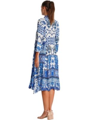Midi long bell sleeves dress