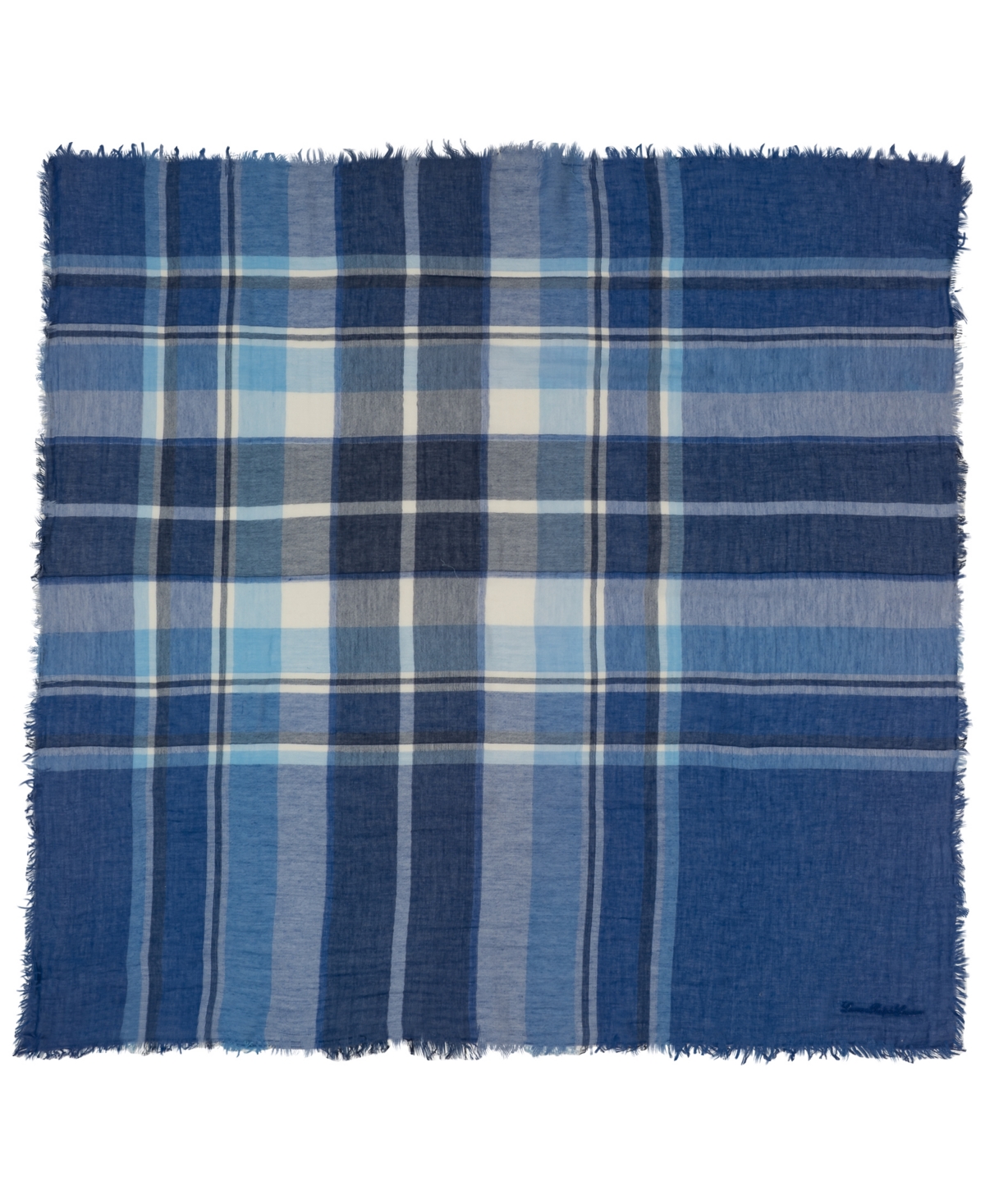 Resort Plaid Square Scarf - Blue Multi