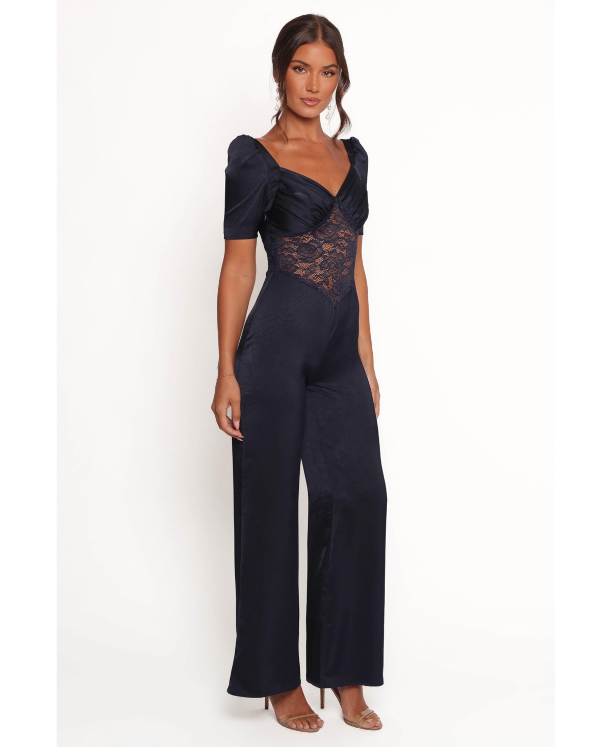 Milana Lace Inset Jumpsuit - Navy