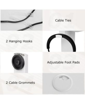 Electric Standing Desk with 3 Memory Height Settings and 2 Hanging Hooks & Cable Management