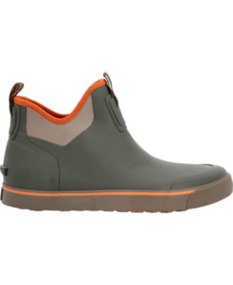 Men's Dry-Strike Waterproof Green & Orange Deck Boot
