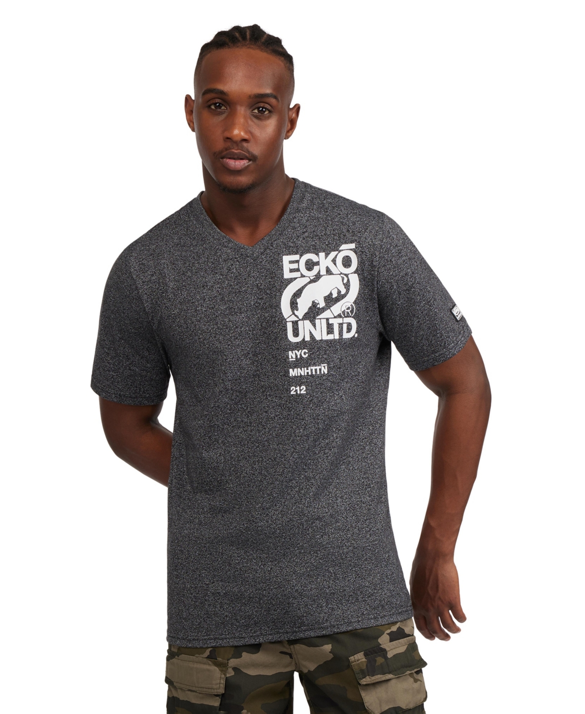 Men's Manhattan Short Sleeve T-Shirt - Marled gray