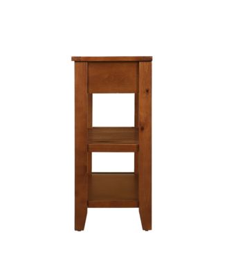 Mid-Century Style Solid Wood Console Table with Storage