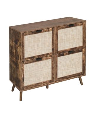 4 Door Shoe Rack, Freestanding Modern Shoe Storage Cabinet, for Entryway