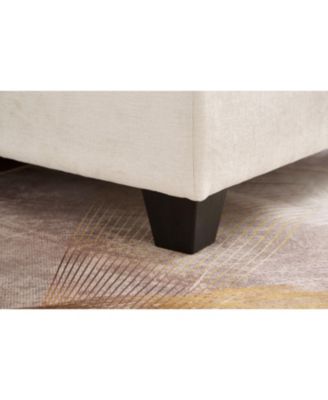 51" Beige Chenille Chaise Lounge with Ottoman & Storage