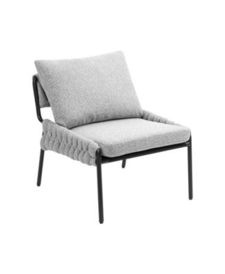 Single Braided Upholstered Lounge Chair with Metal Frame