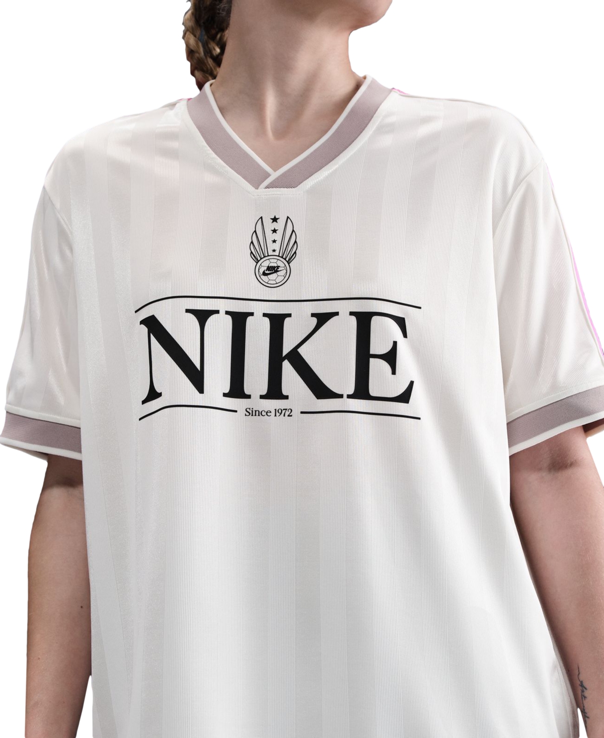 Nike Sportswear V-neck Graphic Jersey In White