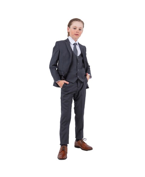 Детские Stacy Adams Little Boys Charcoal Grey 5 PC Suit