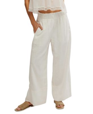 Free People - Women's Days End Linen-Blend Pull-On Pants