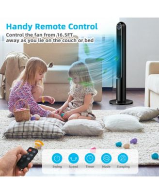 42 Inch 80 Degree Tower Fan with Smart Display Panel and Remote Control