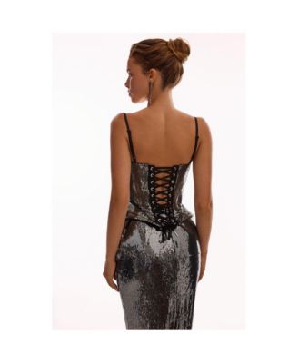 Women's Sensational spaghetti straps sequined corset