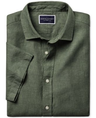 Men's Slim-Fit Button-Down Linen Shirt 
