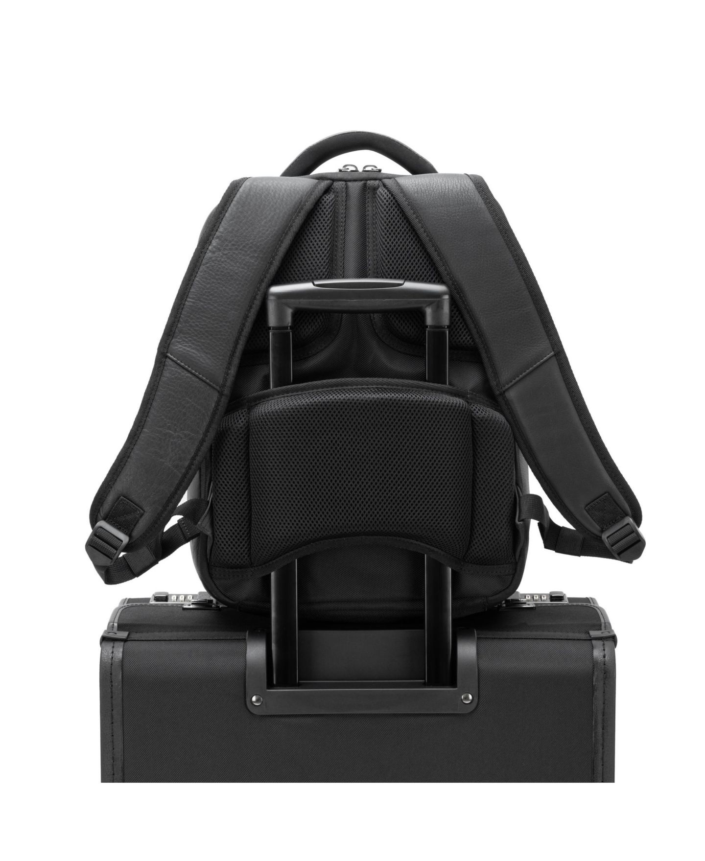 Рюкзак Alpine Swiss 13” Laptop Travel Genuine Leather Slim Carry On Daypack, цвет: Чёрный — фото 6