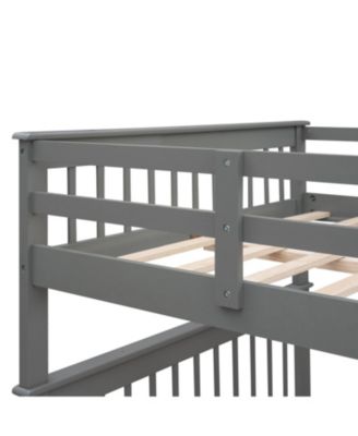 Full-Over-Full Bunk Bed with Storage & Guard Rail