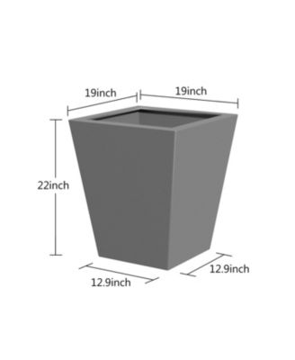 22" Metal Tapered Planter - Burnished Grey