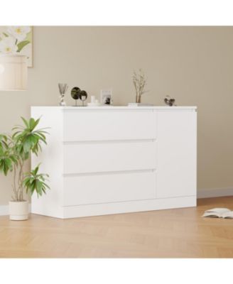 Wooden side cabinet with hidden drawers