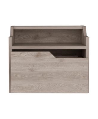 Modern Floating Nightstand with One Drawer – Faux Wood Design