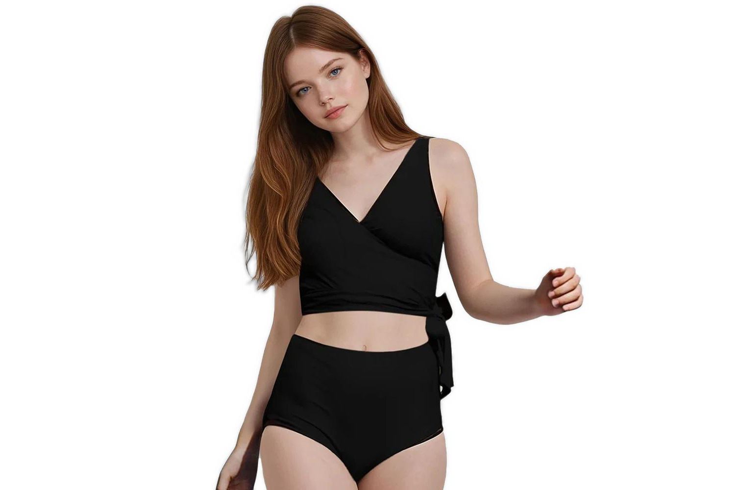 Women's Emery 2-Piece Wrap Style Swim Set With Reversible Top and High-Waisted Bottom