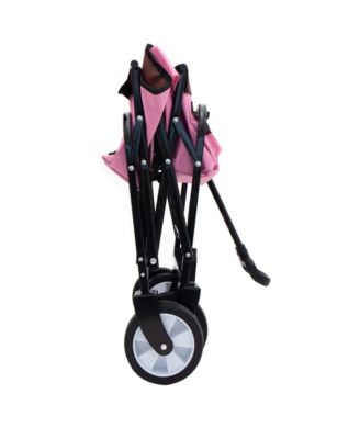 Collapsible Folding Wagon Cart - 225lb Capacity - Pink