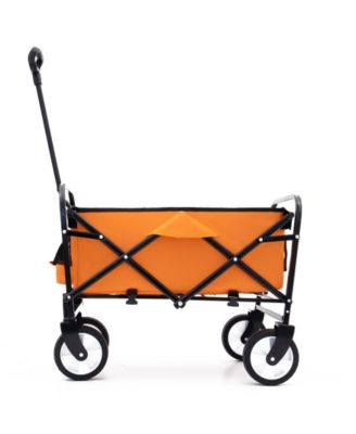 Collapsible Wagon Cart with Straps - 225lb Capacity - Orange