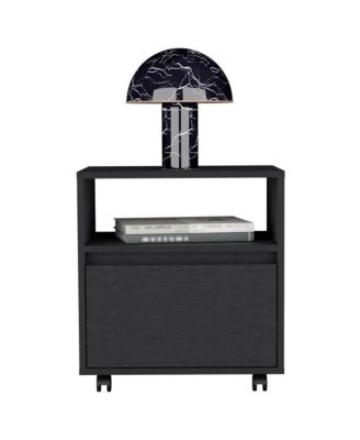 Stylish One Drawer Faux Wood Nightstand for Small Spaces