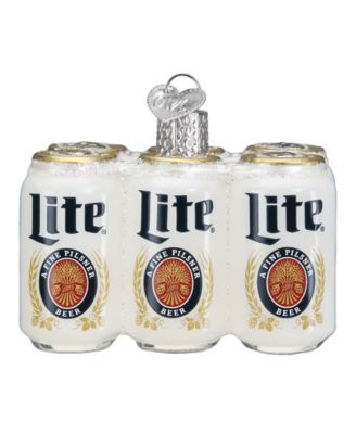 2.28" Adult Beverages Miller Lite Six Pack Beer Ornament