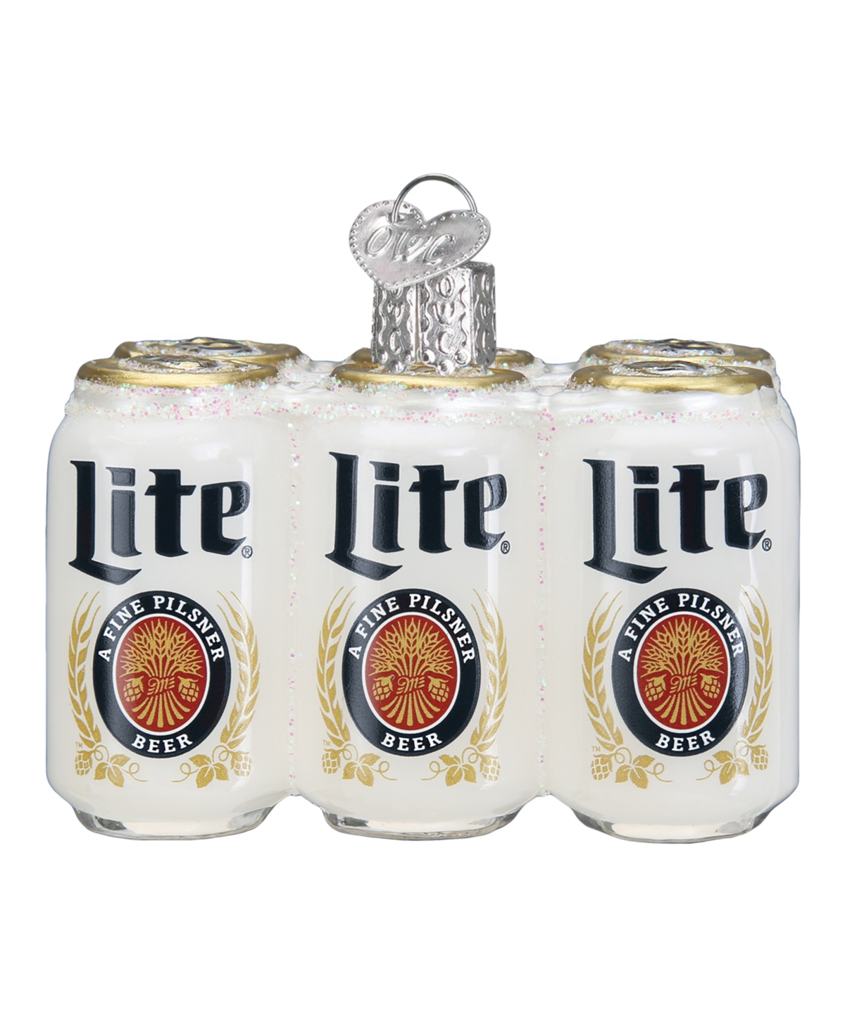 Old World Christmas 2.28" Adult Beverages Miller Lite Six Pack Beer Ornament