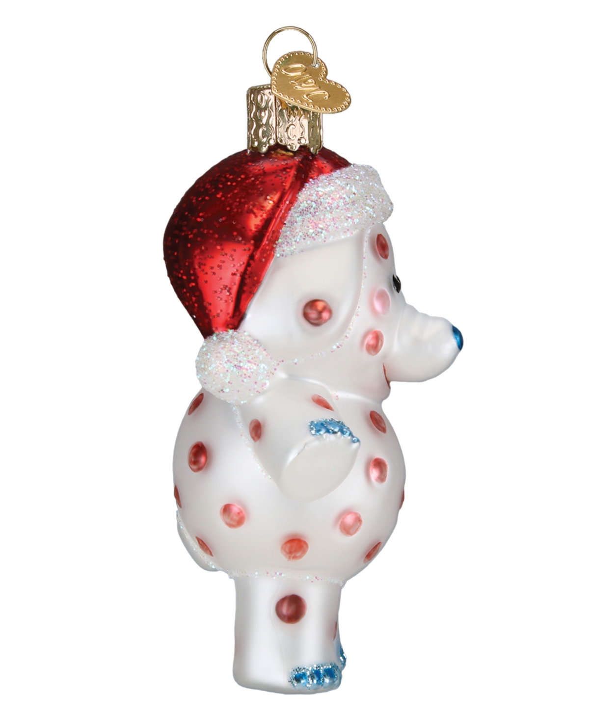 Old World Christmas 4" Rudolph The Red-nosed Reindeer Spotted Elephant Ornament In White