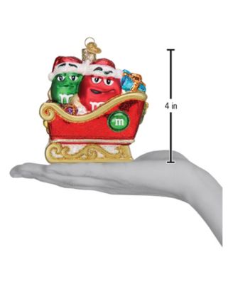 4" Mars Wrigley Candies M&M's in Sleigh Ornament