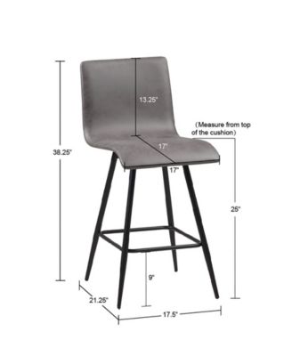 17.5" Wide Faux Leather Adams Swivel Counter Stool