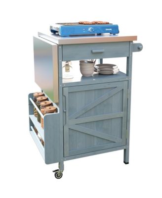 Outdoor Grill Cart with Stainless Steel Top & Storage