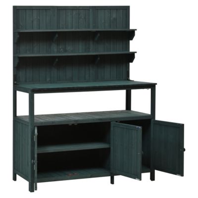 Forest Potting Bench with Hutch