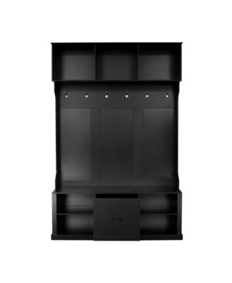 Hall Tree with Bench, Hooks & Drawer - 57"