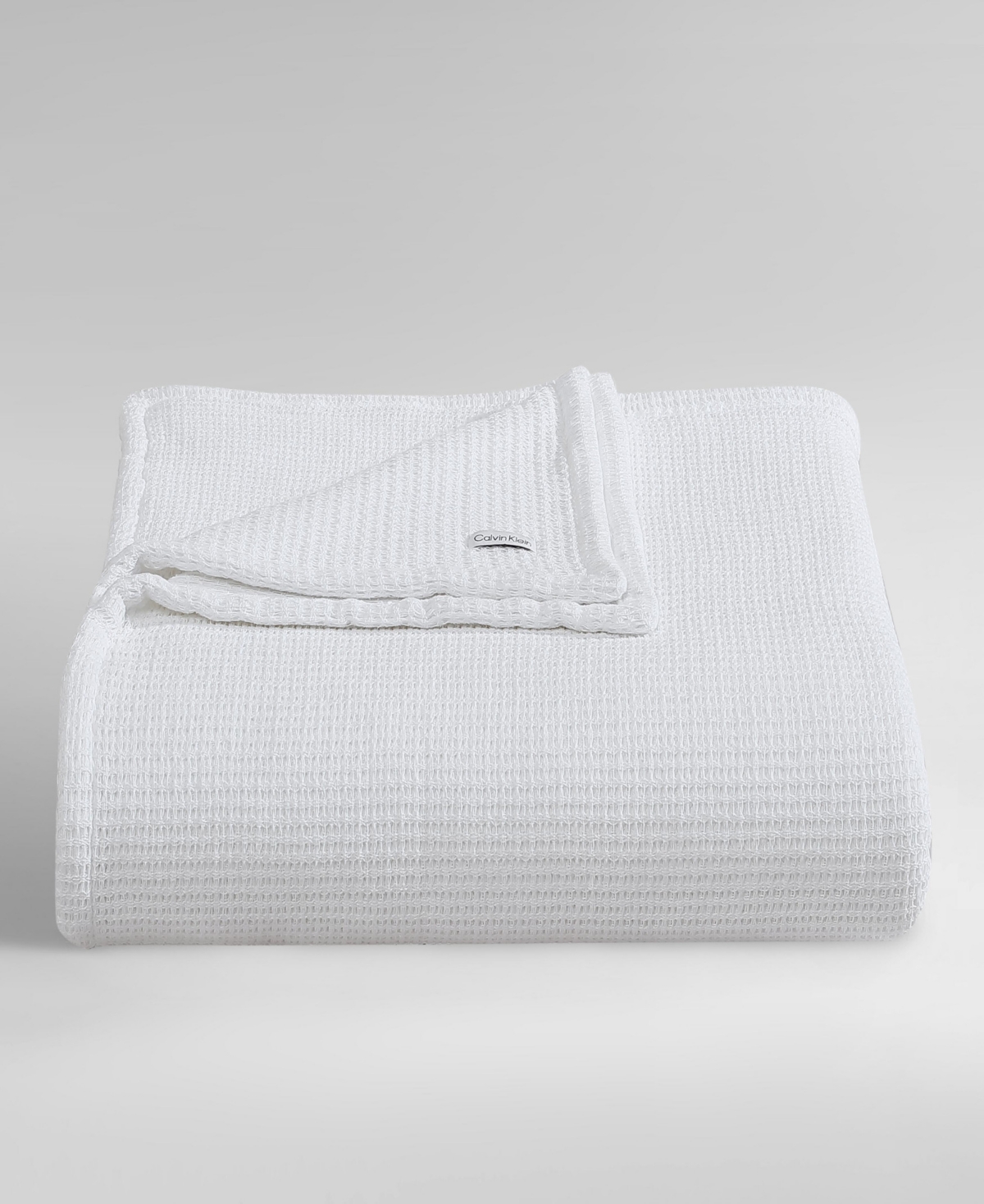 Calvin Klein Honeycomb Cotton Woven Blanket, King In White