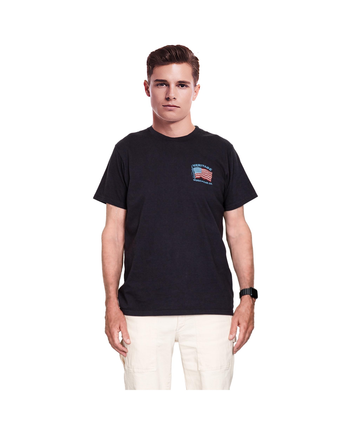 Men's American Heritage Collection Workwear Flag T-Shirt - Sage green