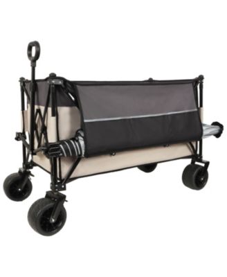 300L Folding Wagon Cart - Heavy Duty, All-Terrain, Khaki Gray