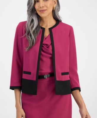 Kasper - Women's Colorblocked Open-Front Jacket